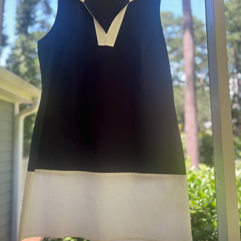 Sail to Sable Navy and White Sleeveless Dress